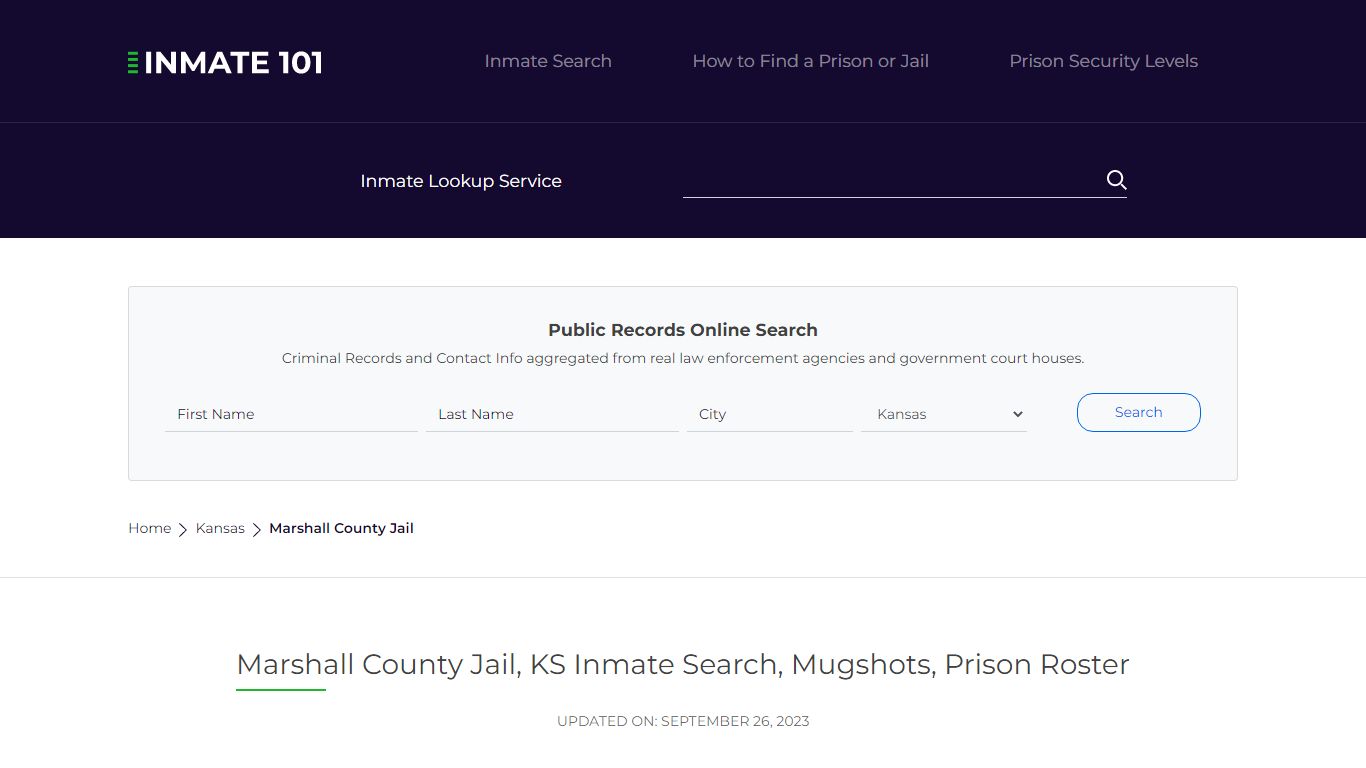 Marshall County Jail, KS Inmate Search, Mugshots, Prison Roster